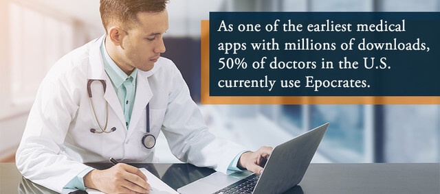 As one of the earliest medical apps with millions of downloads, 50 percent of doctors in the U.S. currently use Epocrates.
