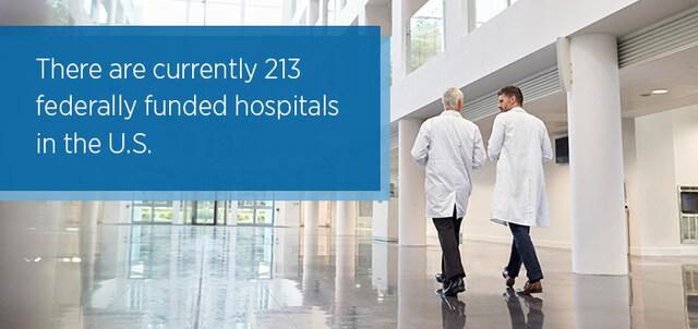 There are currently 213 federally funded hospitals in the U.S.