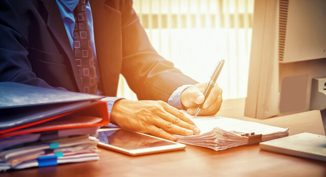 Business man working in his office