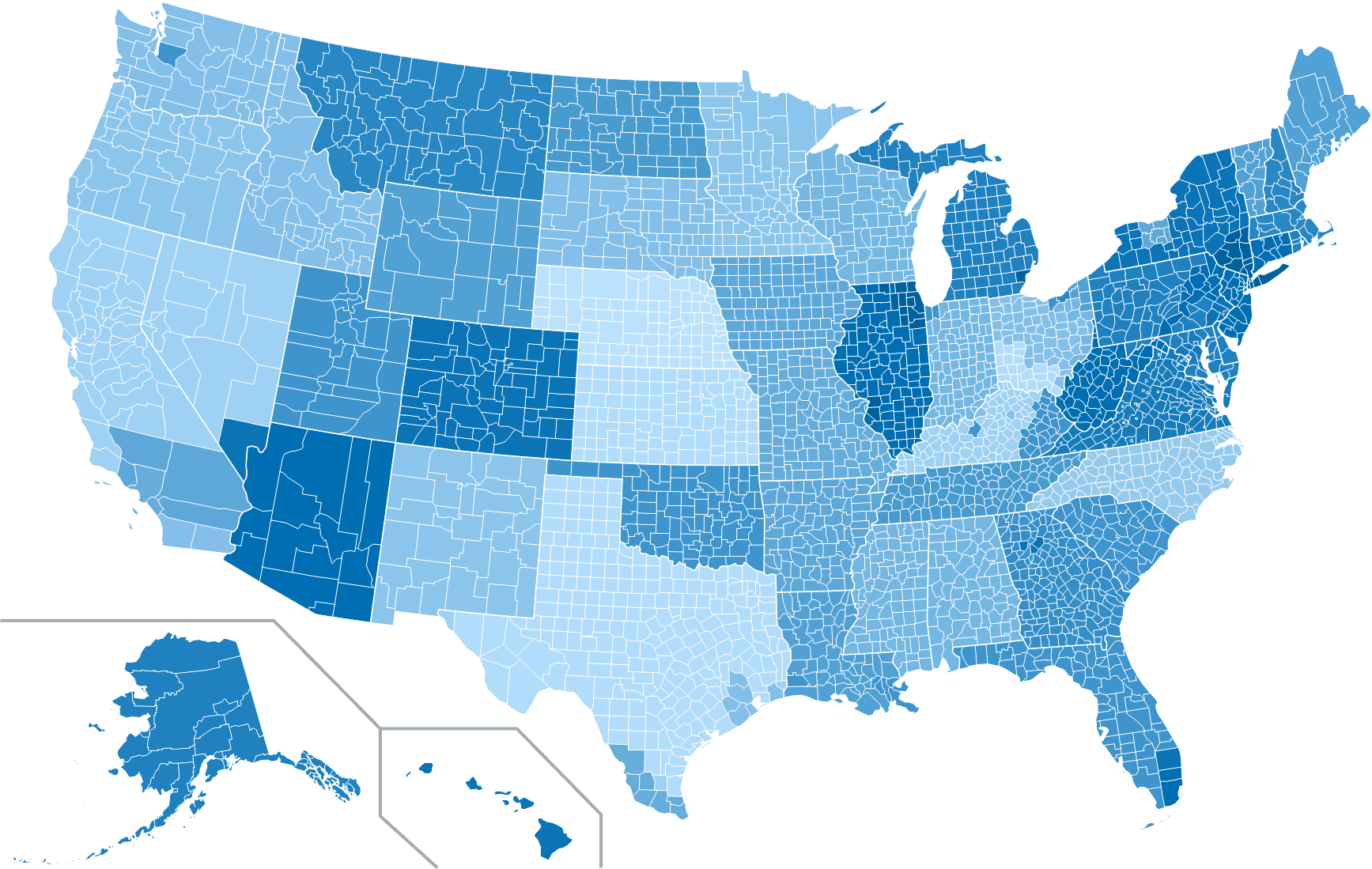 Malpractice Rate Heat Map - United States