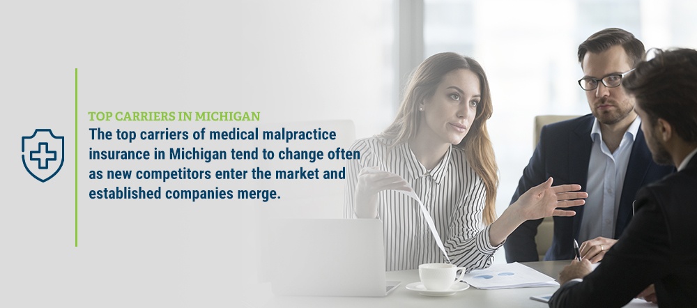 the top carriers of medical malpractice insurance in michigan tend to change often as new competitors enter the market and established companies merge